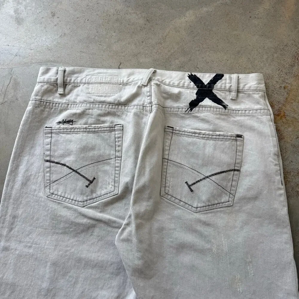 Vintage Y2K Billabong Straight Leg Repaired Sleaze Grunge Retro Jeans Size 38x32